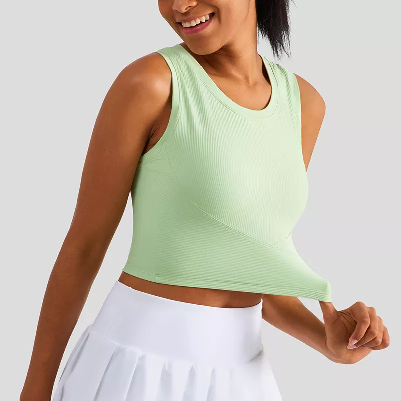 Integrated Tight Fitting Racerback Vest Yoga Top