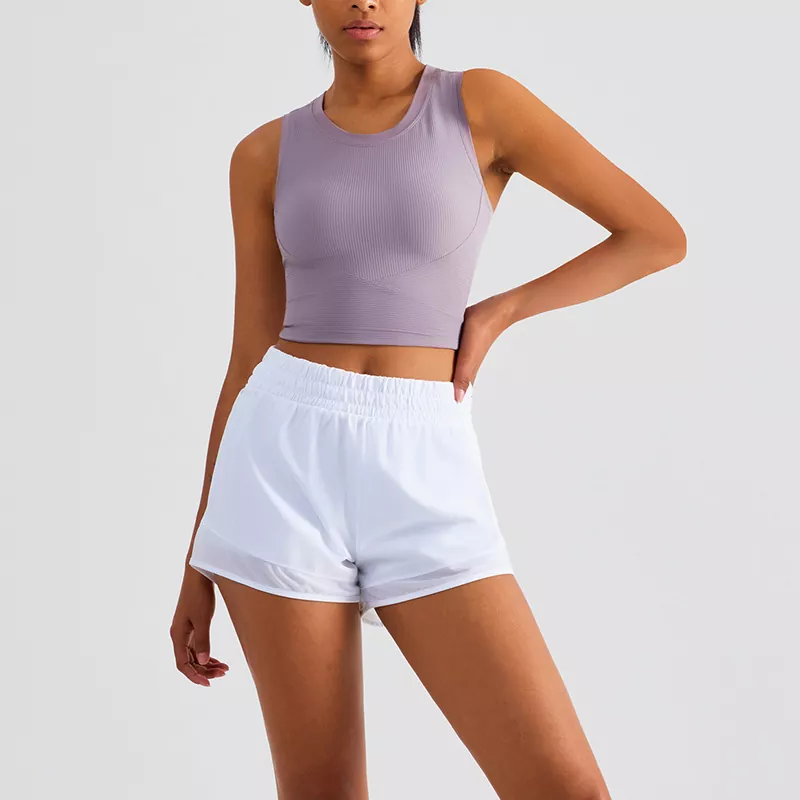 Integrated Tight Fitting Racerback Vest Yoga Top