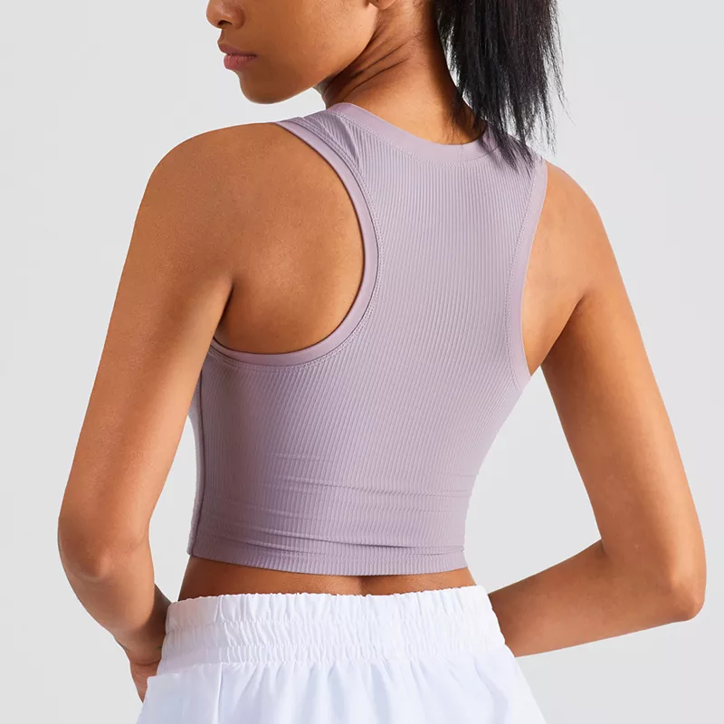 Integrated Tight Fitting Racerback Vest Yoga Top