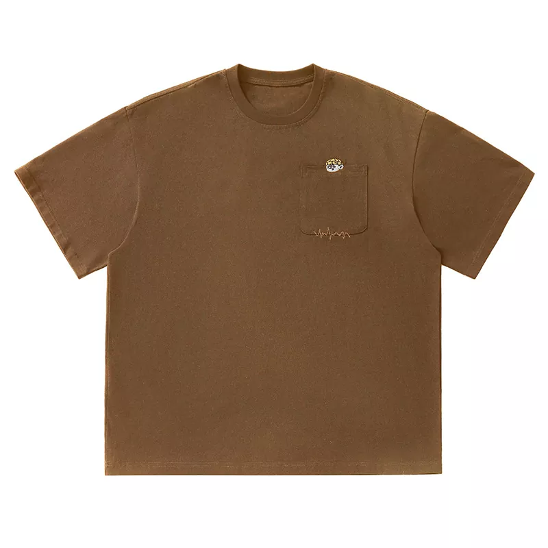 Vintage Embroidery Design Pure Cotton Short-Sleeve Men's T-Shirt