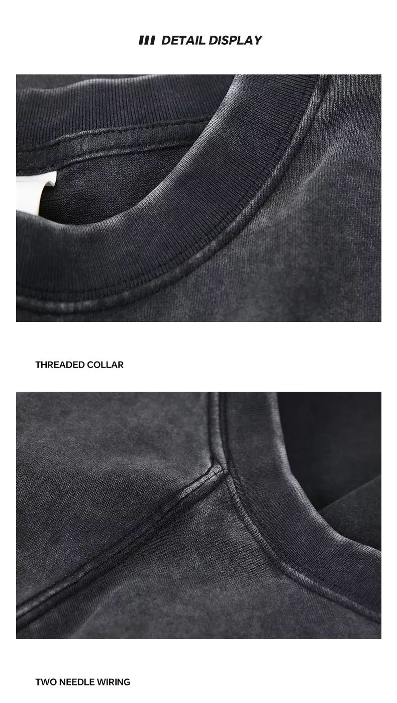 Washed Worn-out Pure Cotton Short Sleeve Men's T-Shirt