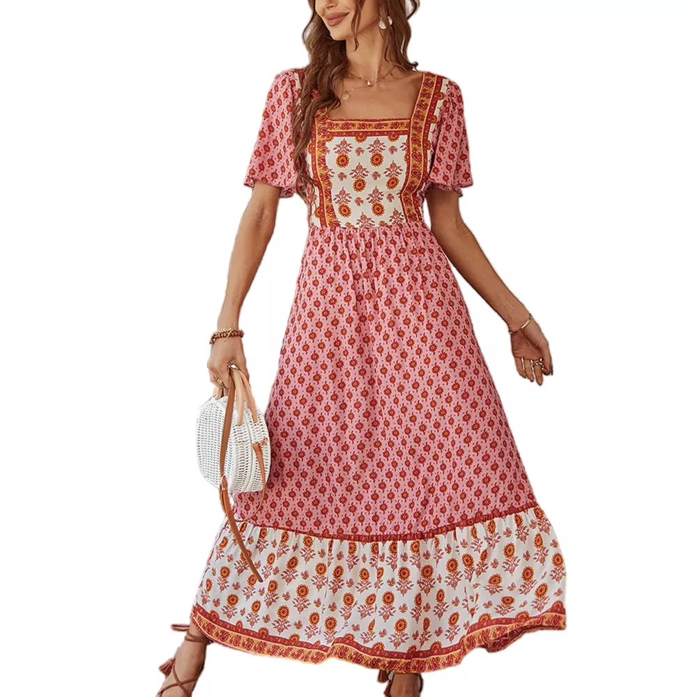 Floral Print Maxi Vacation Style Maxi Dress