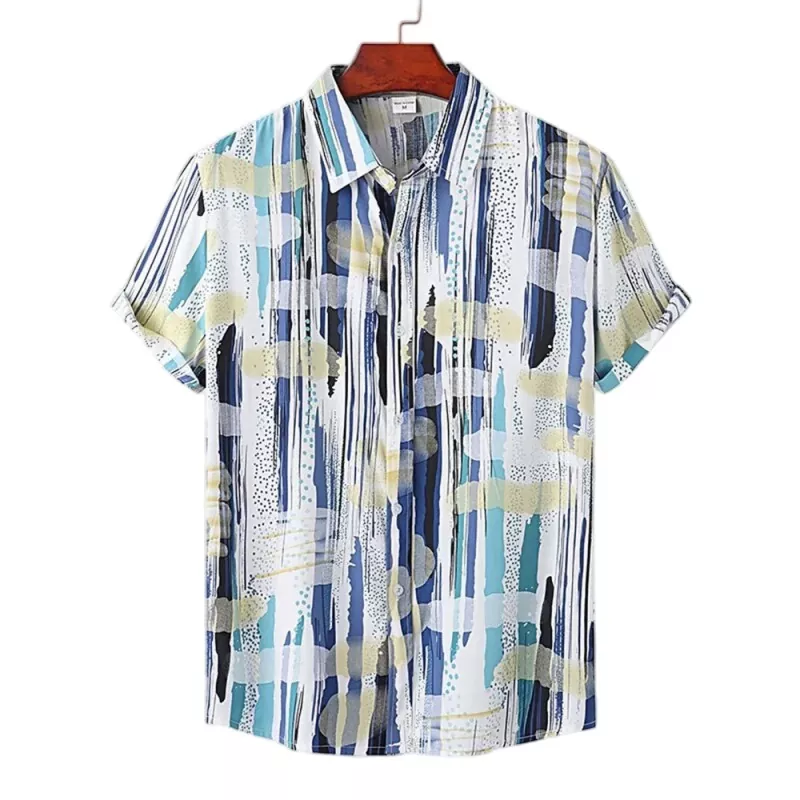 Printed Fashionable Men's Short Sleeve Shirt