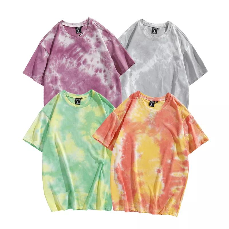 Camiseta Feminina de Algodão Tie Dye Solta