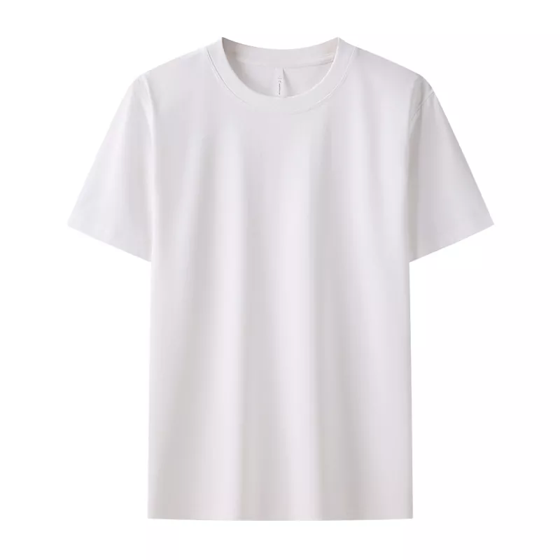 Camiseta masculina de algodão mercerizado com gola redonda e sensação fresca de verão