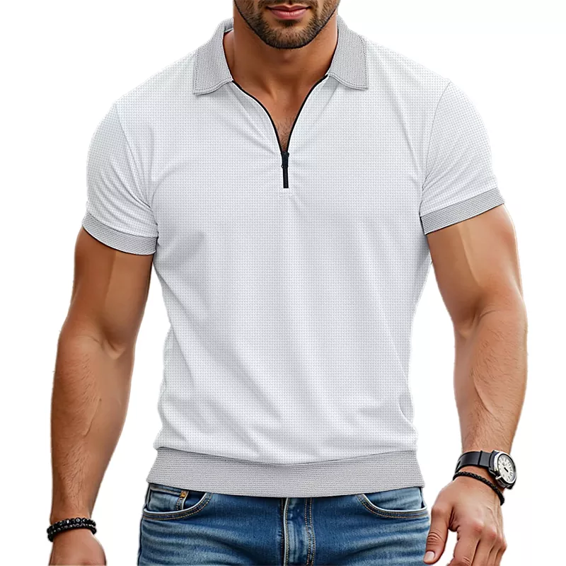 Camiseta polo masculina de lapela de verão
