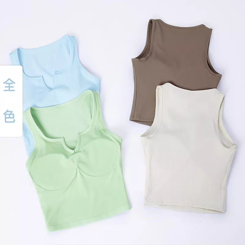 Colete de fio de verão para corrida fitness yoga top