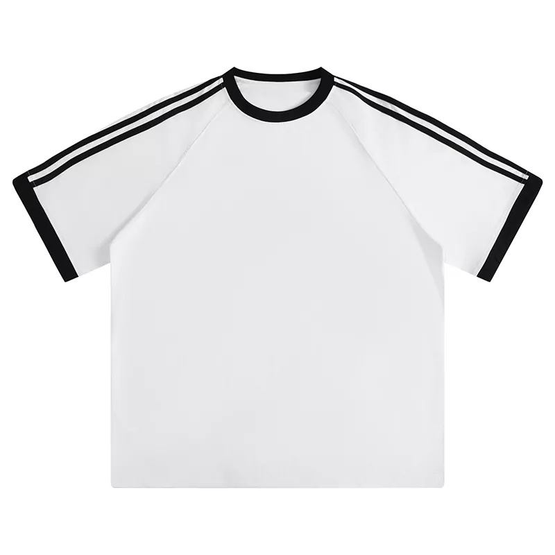 Camiseta masculina unissex com manga raglan colorida e manga curta